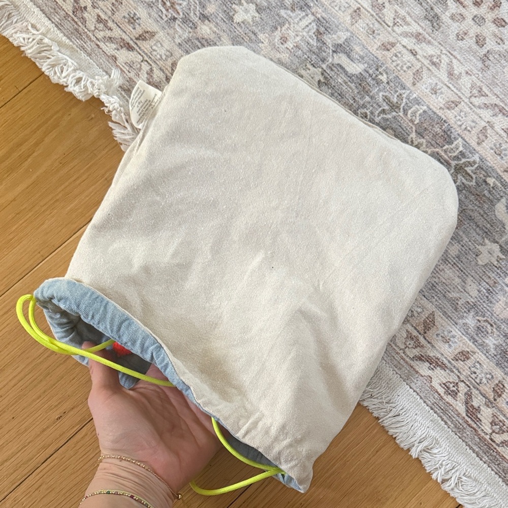 Meri Meri Blue Pom-Pom Drawstring Bag - Picture 12 of 12